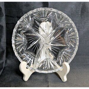 Vintage Cut Crystal Pickle / Olive Tray - 6 5/8" Diameter